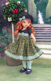 Green Meadow - dress, beret, tights & shoes for Little Darling Doll