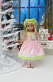 Greenhouse Snowman - dress, hat, tights & shoes for Little Darling Doll or 33cm BJD