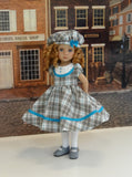 Grey Tartan - dress, beret, tights & shoes for Little Darling Doll