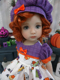 Halloween Bakery - dress, beret, tights & shoes for Little Darling Doll or 33cm BJD