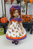 Halloween Bakery - dress, beret, tights & shoes for Little Darling Doll or 33cm BJD