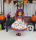 Halloween Bakery - dress, beret, tights & shoes for Little Darling Doll or 33cm BJD
