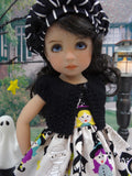 Halloween Costumes - dress, sweater, hat, tights & shoes for Little Darling Doll or 33cm BJD