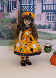 Halloween Fun - dress, hat, tights & shoes for Little Darling Doll or 33cm BJD
