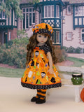 Halloween Fun - dress, hat, tights & shoes for Little Darling Doll or 33cm BJD