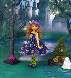 Halloween Owls - dress, hat, tights & shoes for Little Darling Doll or 33cm BJD