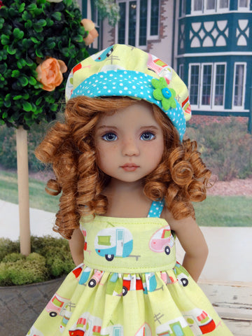 Happy Camper - dress, hat, tights & shoes for Little Darling Doll