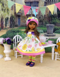 Happy Flowers - dress, hat, tights & shoes for Little Darling Doll or 33cm BJD
