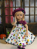 Haunted Cupcakes - dress, hat, tights & shoes for Little Darling Doll or 33cm BJD