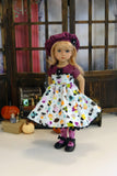Haunted Cupcakes - dress, hat, tights & shoes for Little Darling Doll or 33cm BJD