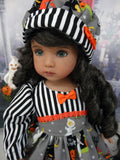 Haunted Graveyard - dress, hat, tights & shoes for Little Darling Doll or 33cm BJD