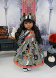 Haunted Graveyard - dress, hat, tights & shoes for Little Darling Doll or 33cm BJD