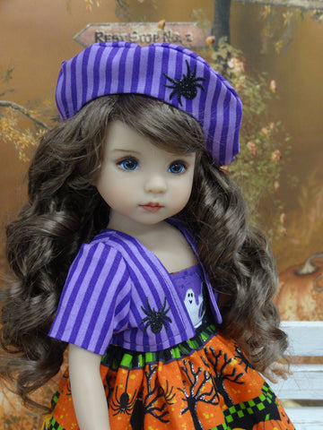 Haunted House - dress, jacket, beret, tights & shoes for Little Darling Doll or 33cm BJD