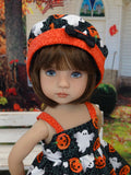 Haunted Pumpkin Patch - dress, hat, tights & shoes for Little Darling Doll or 33cm BJD
