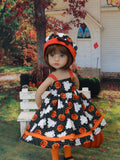 Haunted Pumpkin Patch - dress, hat, tights & shoes for Little Darling Doll or 33cm BJD