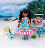 Hawaiian Hibiscus - dress & sandals for Little Darling Doll or 33cm BJD