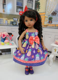 Hawaiian Pineapple - dress, tights & shoes for Little Darling Doll or 33cm BJD