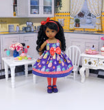 Hawaiian Pineapple - dress, tights & shoes for Little Darling Doll or 33cm BJD