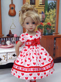 Hearts In Love - dress, tights & shoes for Little Darling Doll