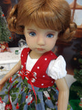 Heidelberg Holly - dirndl ensemble with tights & boots for Little Darling Doll or 33cm BJD