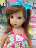 Hello Kitty Patchwork - dress, socks & shoes for Little Darling Doll or 33cm BJD
