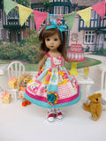 Hello Kitty Patchwork - dress, socks & shoes for Little Darling Doll or 33cm BJD