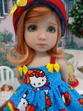 Hello Kitty Rainbows - dress, hat, socks & shoes for Little Darling Doll or 33cm BJD