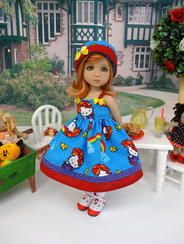 Hello Kitty Rainbows - dress, hat, socks & shoes for Little Darling Do Darling Lil' Bee Hello Kitty Rainbows - dress, hat, socks & shoes for Little Darling Do Darling Lil' Bee