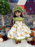 Hello Pumpkin - dress, hat, tights & shoes for Little Darling Doll or 33cm BJD