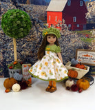 Hello Pumpkin - dress, hat, tights & shoes for Little Darling Doll or 33cm BJD