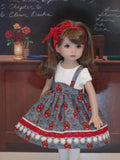 Heritage Berries - dress, tights & shoes for Little Darling Doll or 33cm BJD