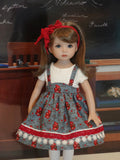 Heritage Berries - dress, tights & shoes for Little Darling Doll or 33cm BJD