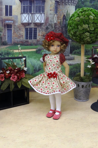 Heritage Bouquet - dress, beret, tights & shoes for Little Darling Doll or other 33cm BJD