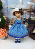 High Seas - dress, sailor hat, socks & shoes for Little Darling Doll or 33cm BJD