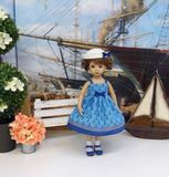 High Seas - dress, sailor hat, socks & shoes for Little Darling Doll or 33cm BJD