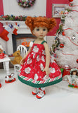 Ho Ho Ho - dress, socks & shoes for Little Darling Doll or 33cm BJD