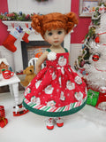Ho Ho Ho - dress, socks & shoes for Little Darling Doll or 33cm BJD