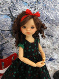 Holiday Holly - dress, tights & shoes for Little Darling Doll or 33cm BJD