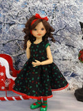 Holiday Holly - dress, tights & shoes for Little Darling Doll or 33cm BJD