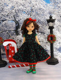 Holiday Holly - dress, tights & shoes for Little Darling Doll or 33cm BJD