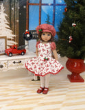Holiday Sweets - dress, beret, tights & shoes for Little Darling Doll or other 33cm BJD