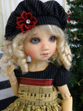 Holiday Tune - dress, hat, tights & shoes for Little Darling Doll or 33cm BJD