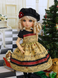 Holiday Tune - dress, hat, tights & shoes for Little Darling Doll or 33cm BJD