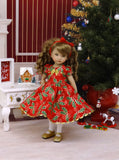 Holly Berries - dress, tights & shoes for Little Darling Doll or other 33cm BJD