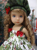 Holly Branch - dress, tights & shoes for Little Darling Doll or 33cm BJD