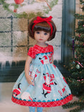 Holly Jolly - dress, tights & shoes for Little Darling Doll or 33cm BJD