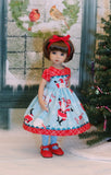 Holly Jolly - dress, tights & shoes for Little Darling Doll or 33cm BJD