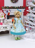 Holly Who Wreath - dress, tights & shoes for Little Darling Doll or 33cm BJD