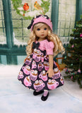 Hot Cocoa - dress, hat, tights & shoes for Little Darling Doll or other 33cm BJD