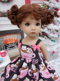 Hot Cocoa Cutie - dress, tights & shoes for Little Darling Doll or 33cm BJD